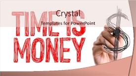  Presentation with time money - Presentation design enhanced with activity costs - hand with marker writing time background and a lemonade colored foreground