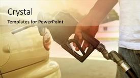  Presentation with gas pump - Audience pleasing slide deck consisting of activity costs - image of gas pump backdrop and a lemonade colored foreground