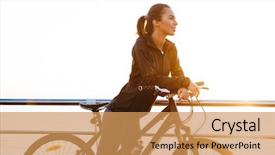  Presentation with feminine - Audience pleasing slide deck consisting of activity costs - photo of feminine woman standing backdrop and a yellow colored foreground