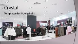  Presentation with clothes shop - Slide set consisting of activity costs - upper clothes in shop background and a light gray colored foreground