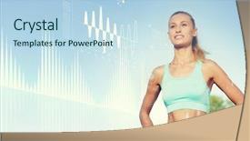  Presentation with young healthy people - PPT layouts enhanced with activity diagrams - fitness sport people technology background and a light blue colored foreground