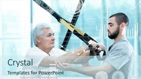  Presentation with supervision - Cool new presentation theme with activity diagrams - heart rate monitor concept mature backdrop and a sky blue colored foreground