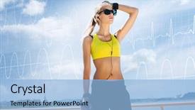  Presentation with sporty - Cool new slide deck with activity diagrams - young beautiful sporty and fit backdrop and a light blue colored foreground