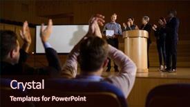  Presentation with executive business negotiation skills - PPT layouts enhanced with activity recognition - business executives actively applauding background and a wine colored foreground