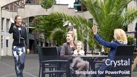  Presentation with diverse women - Theme consisting of activity recognition - group of three very diverse background and a tawny brown colored foreground