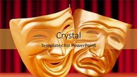  Presentation with actor - Audience pleasing presentation theme consisting of actor - masks with the theatre concept backdrop and a yellow colored foreground