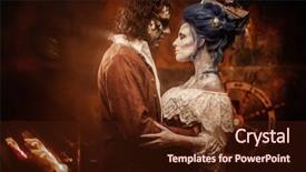  Presentation with actor - PPT theme having actor - undead pirate captain and his background and a wine colored foreground