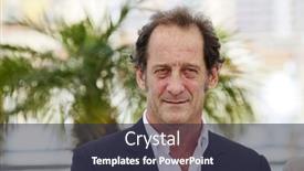  Presentation with actor - PPT theme with actor-vincent-lindon-attends background and a tawny brown colored foreground