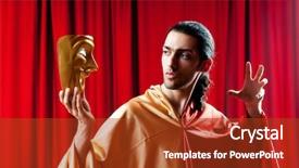  Presentation with actor - Cool new slide deck with actor with maks backdrop and a tawny brown colored foreground