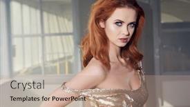  Presentation with cinema - Colorful slides enhanced with wavy hair red lips art - actress on the set cinema backdrop and a coral colored foreground