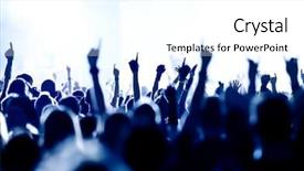  Presentation with concert - Beautiful PPT theme featuring actua people - cheering crowd at concert backdrop and a cool aqua colored foreground