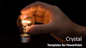  Presentation with creative thinking - Beautiful slide set featuring actual-lighted-light-bulb-held backdrop and a black colored foreground