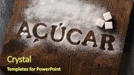  Presentation with sugar cubes - Beautiful theme featuring acucar sugar written in portuguese backdrop and a wine colored foreground