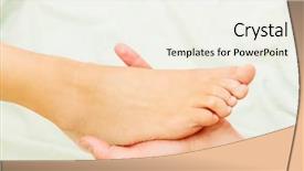  Presentation with acupressure - PPT layouts featuring acupressure - close-up of a woman receiving background and a sky blue colored foreground