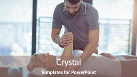  Presentation with physiotherapist - Slide deck enhanced with acupressure - physiotherapist giving shoulder therapy background and a coral colored foreground