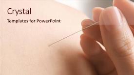  Presentation with acupressure - Amazing slide deck having acupressure - woman stimulating acupuncture points backdrop and a lemonade colored foreground