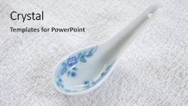  Presentation with acupuncture - Beautiful slides featuring acupuncture gua sha porselain spoon backdrop and a light gray colored foreground