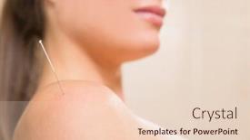  Presentation with acupuncture - Slide deck with acupuncture-needle-pricking-on-woman background and a lemonade colored foreground