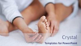  Presentation with acupuncture - Theme featuring acupuncture-needle-therapy background and a sky blue colored foreground