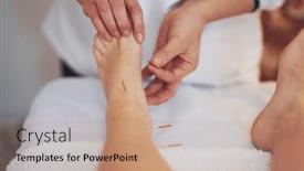  Presentation with needle - PPT layouts enhanced with acupuncture-needle-therapy background and a coral colored foreground