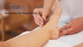  Presentation with acupuncture - Slide set enhanced with acupuncture-needle-therapy background and a coral colored foreground