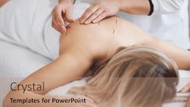 Presentation with acupuncture - Theme having acupuncture-needle-therapy background and a  colored foreground