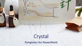  Presentation with acupuncture - Presentation enhanced with acupuncture needles and blurred drawing background and a  colored foreground