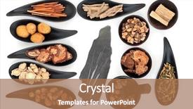  Presentation with chinese medicine acupuncture - PPT theme enhanced with acupuncture needles and chinese herbal background and a coral colored foreground