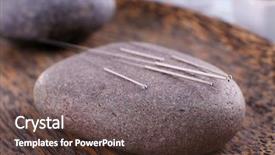  Presentation with acupuncture - Amazing presentation design having acupuncture needles with spa stone on tray closeup backdrop and a tawny brown colored foreground