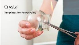  Presentation with flame - Theme with acupuncturist heating a cupping background and a white colored foreground