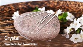  Presentation with acupuncture - Presentation enhanced with acupunture - acupuncture needles on wooden plate background and a tawny brown colored foreground