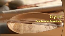  Presentation with needles - Slide set consisting of acupunture - acupuncture needles on wooden table background and a tawny brown colored foreground