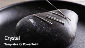  Presentation with acupuncture - Presentation theme having acupunture - acupuncture needles with spa stone background and a  colored foreground