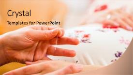  Presentation with acupuncture - Audience pleasing PPT theme consisting of acupunture - midwife setting pregnant woman acupuncture backdrop and a lemonade colored foreground