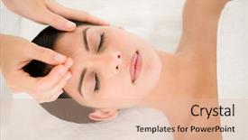  Presentation with acupuncture - Amazing slide set having acupunture - woman in an acupuncture therapy backdrop and a lemonade colored foreground