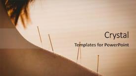  Presentation with acupuncture - Beautiful slides featuring acupunture - young woman getting acupuncture treatment backdrop and a lemonade colored foreground
