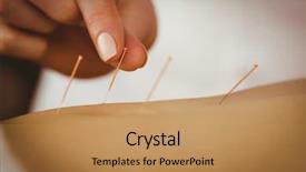  Presentation with acupuncture - Audience pleasing PPT layouts consisting of acupunture - young woman getting acupuncture treatment backdrop and a coral colored foreground