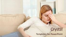  Presentation with headaches - PPT theme with acute - pregnant woman suffering from headaches background and a lemonade colored foreground