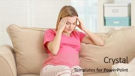  Presentation with pregnant woman - PPT layouts enhanced with acute abdomen - pregnant woman suffering from headaches background and a coral colored foreground