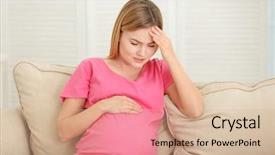  Presentation with pregnant woman - PPT layouts having acute abdomen - pregnant woman suffering from headaches background and a soft green colored foreground