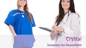  Presentation with acute - Colorful PPT theme enhanced with acute hospital - image of an emergency woman backdrop and a  colored foreground