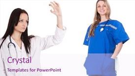  Presentation with acute - Beautiful slides featuring acute hospital - image of an emergency woman backdrop and a  colored foreground