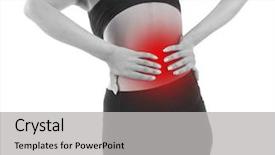  Presentation with acute - Slide set with acute inflammation - lower back pain in woman background and a light gray colored foreground