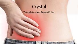  Presentation with acute - Presentation enhanced with acute inflammation - young girl with back pain background and a coral colored foreground
