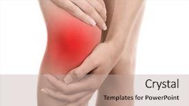  Presentation with acute - Slide set having acute inflammation - young woman with knee pain background and a mint green colored foreground