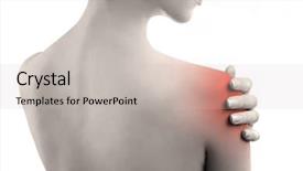  Presentation with acute - PPT theme having acute inflammation - young woman with shoulder pain background and a soft green colored foreground