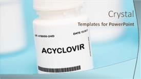  Presentation with tablet capsule - Slide deck consisting of acyclovir-is-an-antiviral-medication background and a sky blue colored foreground