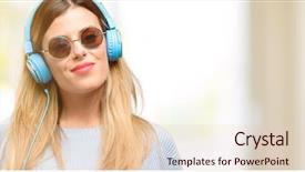  Presentation with music poster - Presentation design with ad offer or announcement background and a lemonade colored foreground