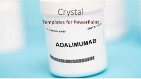  Presentation with autoimmune disease - PPT theme with adalimumab-is-a-biologic-medication background and a sky blue colored foreground