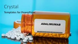  Presentation with spilling - Presentation having adalimumab-white-medical-pills background and a arctic colored foreground